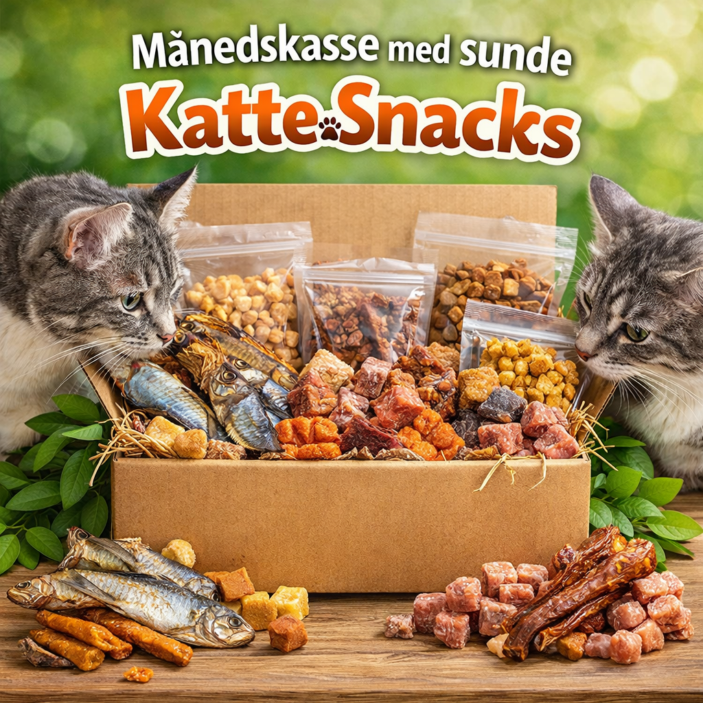 månedskasse med naturlige katte snacks